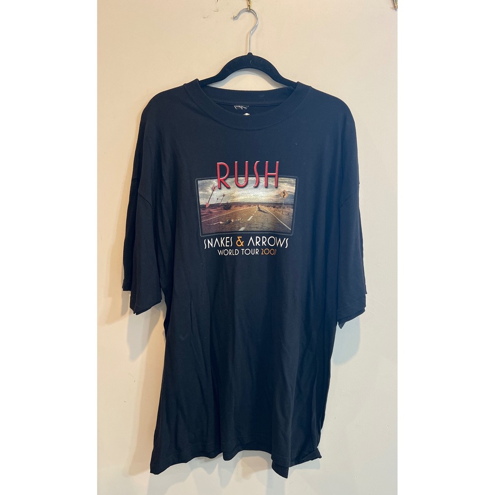 Rush Snakes & Arrows World Tour 2007 T-Shirt Mens 2XL Black Concert Band Tee